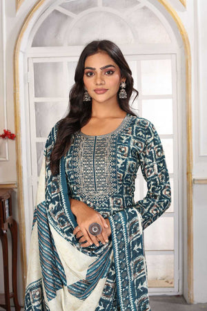 Rama Printed Rayon Straight Cut Suit Set