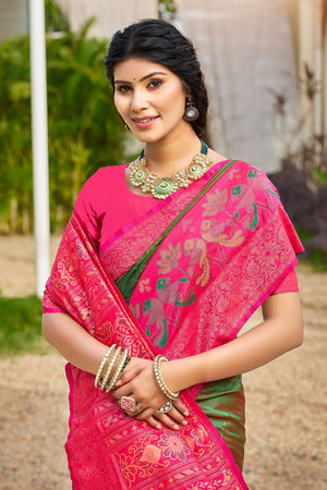 Mehendi Woven Silk Saree