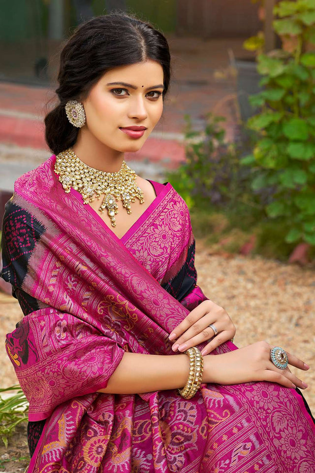 Blue Woven Silk Saree