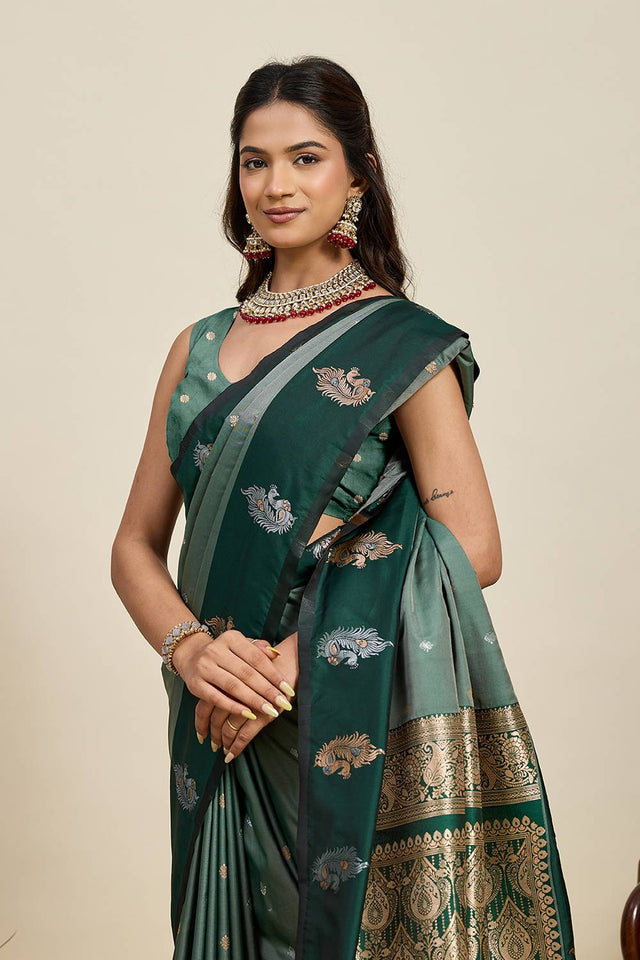 Green Woven Silk Saree