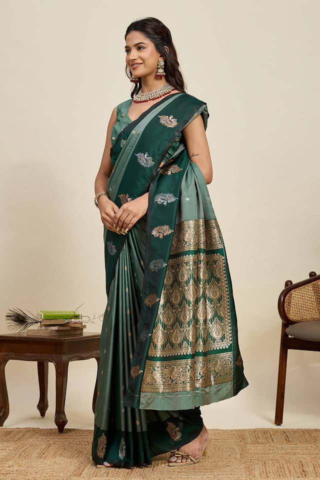 Green Woven Silk Saree