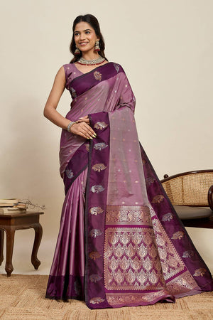 Violet Woven Silk Saree