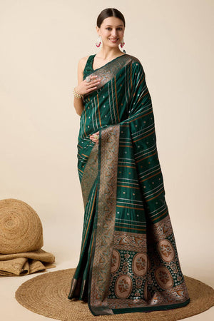 Green Woven Jacquard Saree