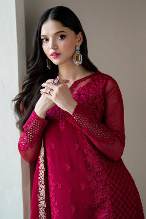 Pink Floral Embroidered Georgette Palazzo Suits