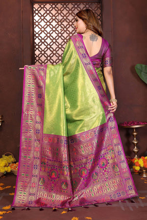 Green Woven Silk Saree