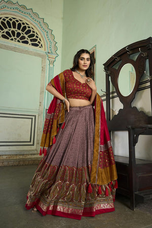 Pink Micro Cotton Silk Lehenga