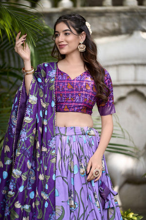 Lavender Micro Cotton Silk Lehenga