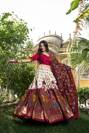 White Micro Cotton Silk Lehenga