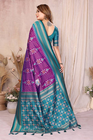 Violet Woven Saree