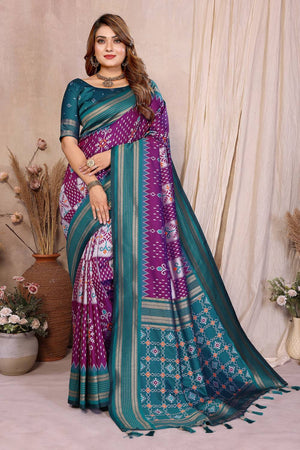 Violet Woven Saree