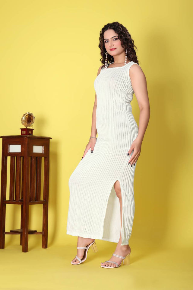White Woven Dresses