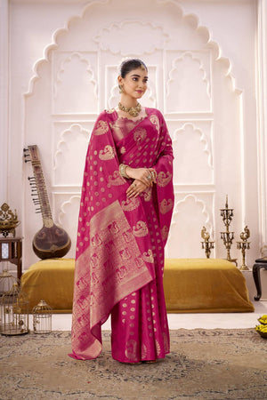 Pink Woven Saree