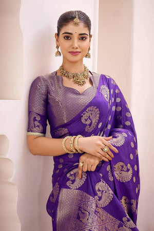 Violet Woven Saree