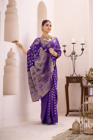 Violet Woven Saree