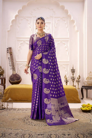 Violet Woven Saree