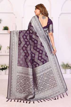 Violet Woven Saree