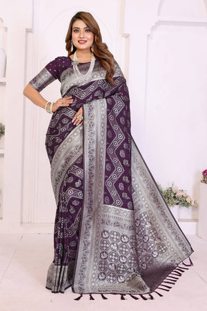 Violet Woven Saree