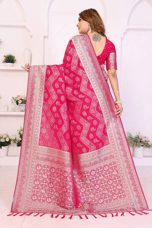 Pink Woven Saree