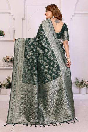 Green Woven Saree