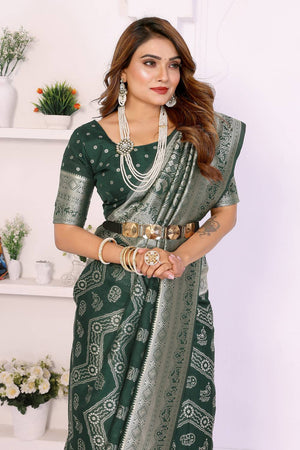 Green Woven Saree