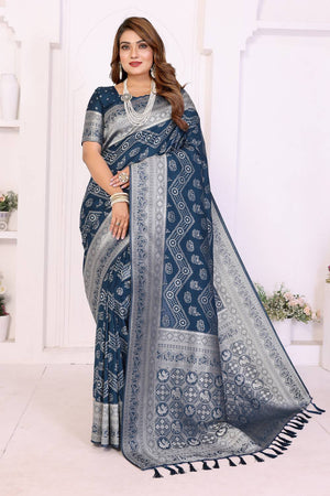 Blue Woven Saree
