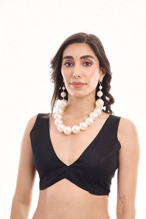 Black Printed Chinon Ready to Wear Saree