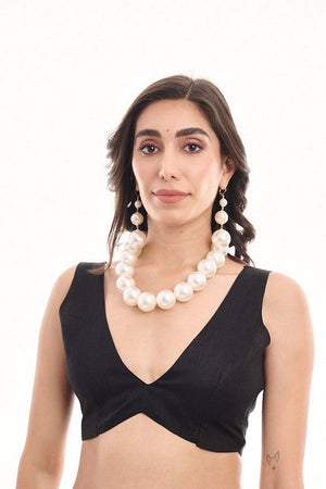 Black Printed Chinon Ready to Wear Saree