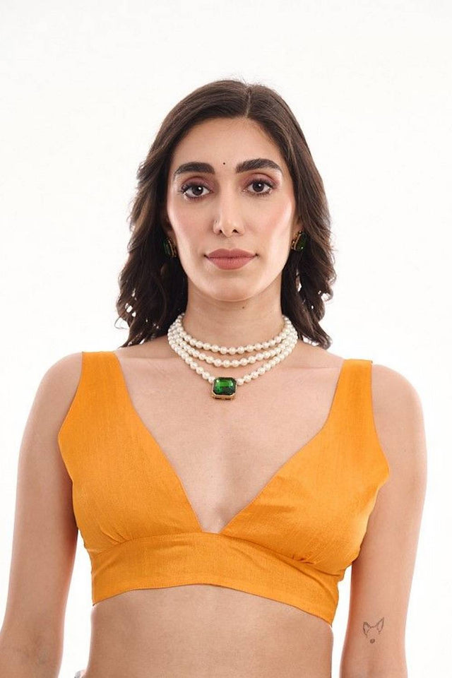 Turquoise Printed Chinon Ready to Wear Saree