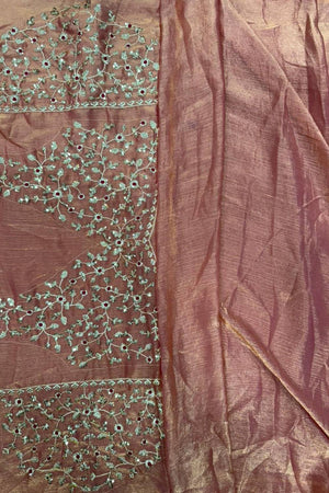 Peach Sequin with Embroidered Saree