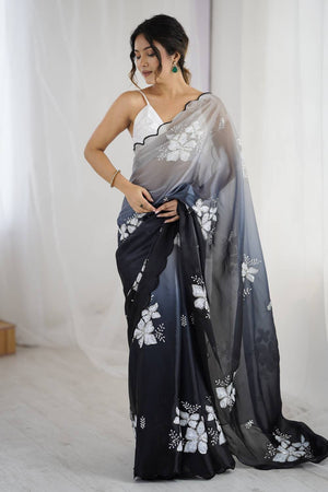 Black Sequin with Embroidered Saree