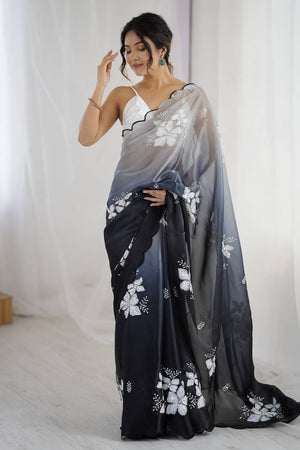 Black Sequin with Embroidered Saree