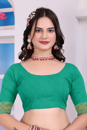 Rust Woven Art Silk Saree