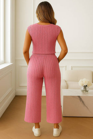 Pink Woven Lycra Co-Ord Set
