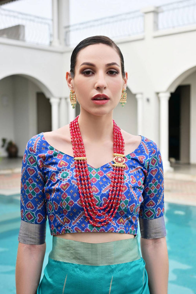 Blue Woven Silk Saree