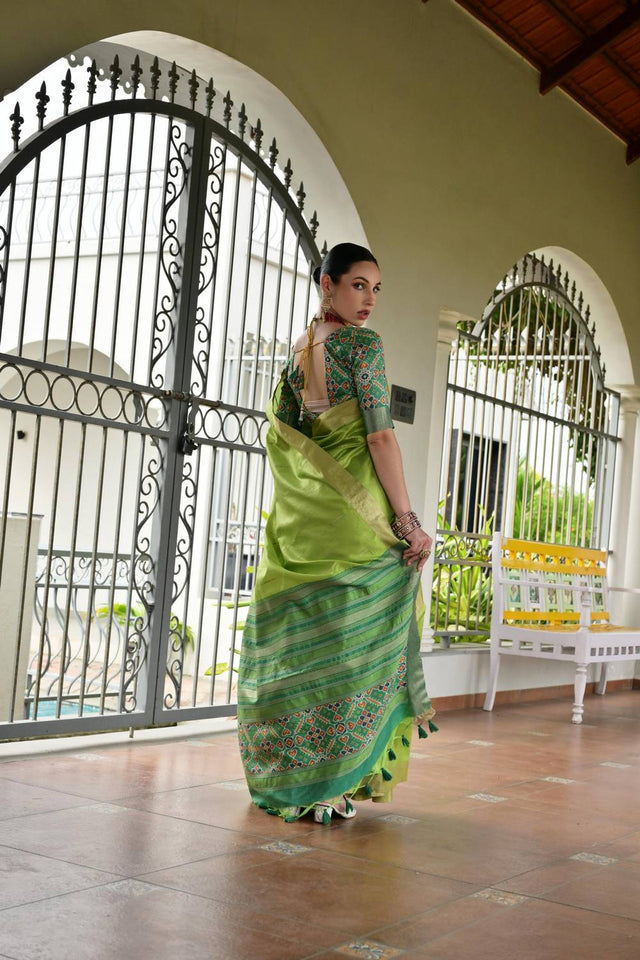 Green Woven Silk Saree