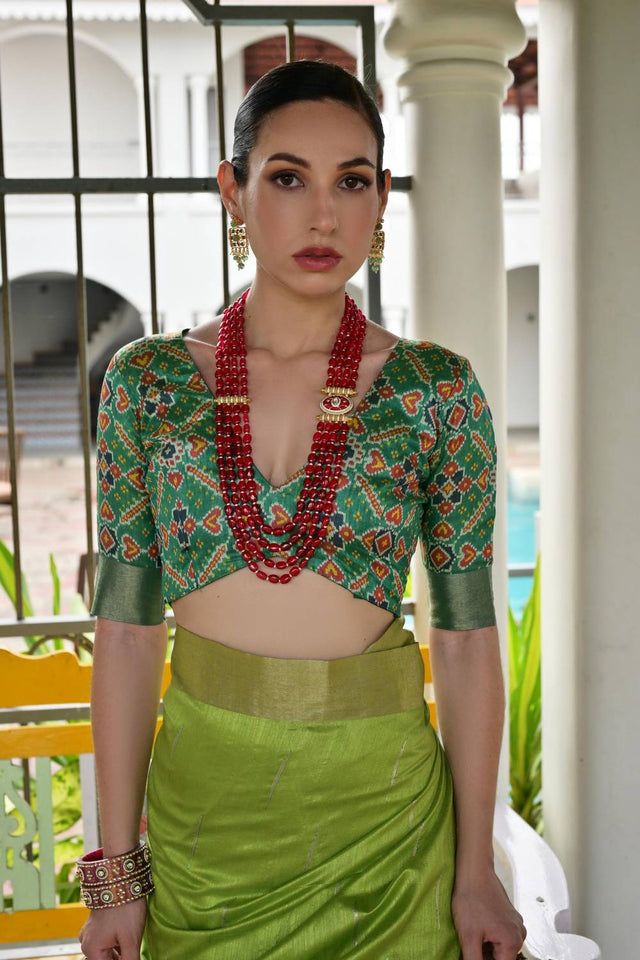 Green Woven Silk Saree