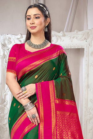 Green Woven Silk Saree