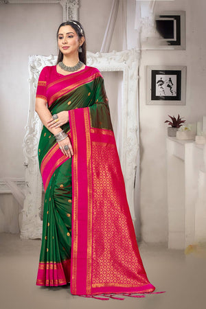 Green Woven Silk Saree