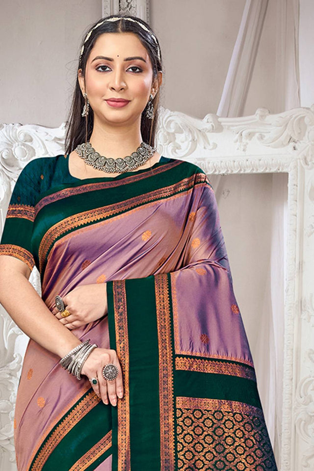 Violet Woven Silk Saree