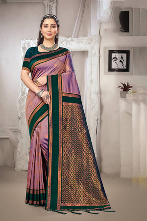 Violet Woven Silk Saree