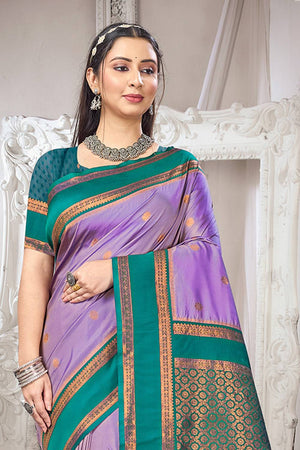 Lavender Woven Silk Saree