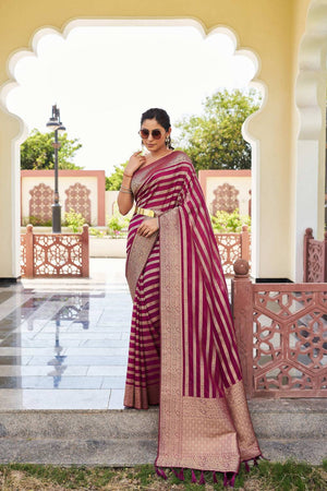 Maroon Woven Georgette Saree