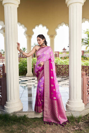 Violet Woven Georgette Saree