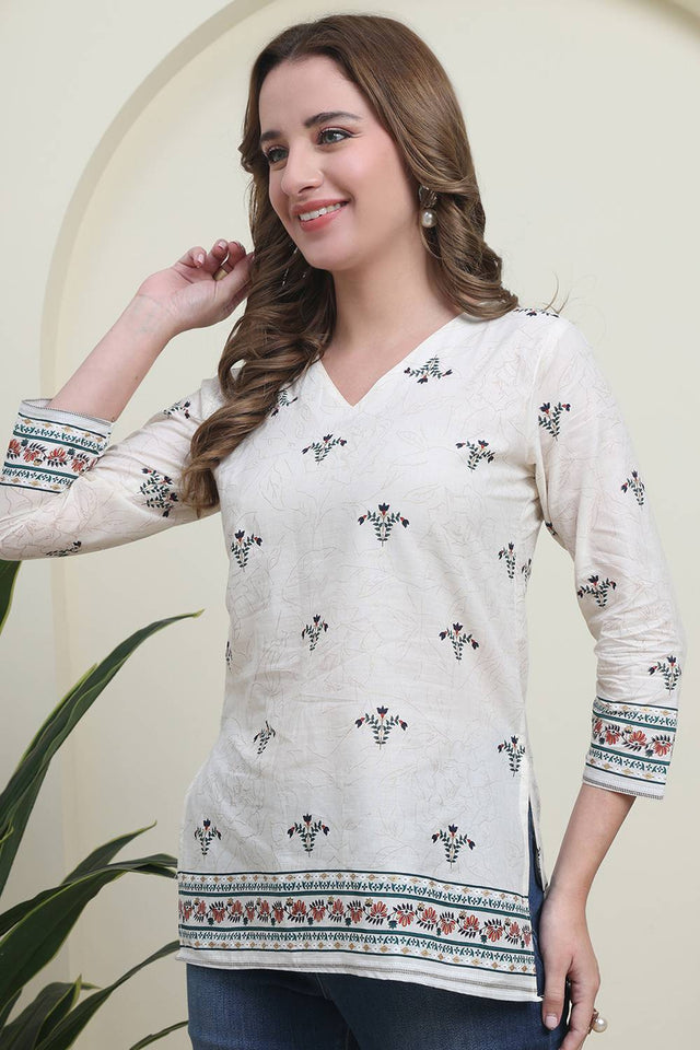 Green Printed Cotton Top