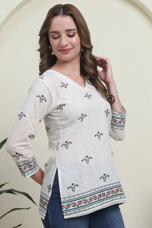 Green Printed Cotton Top