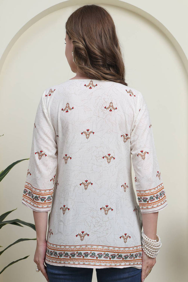 Red Printed Cotton Top