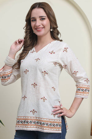 Red Printed Cotton Top