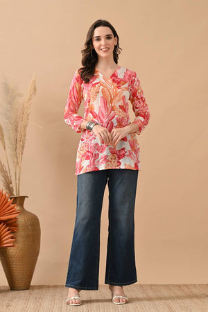 Pink Printed Cotton Top
