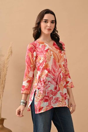 Pink Printed Cotton Top