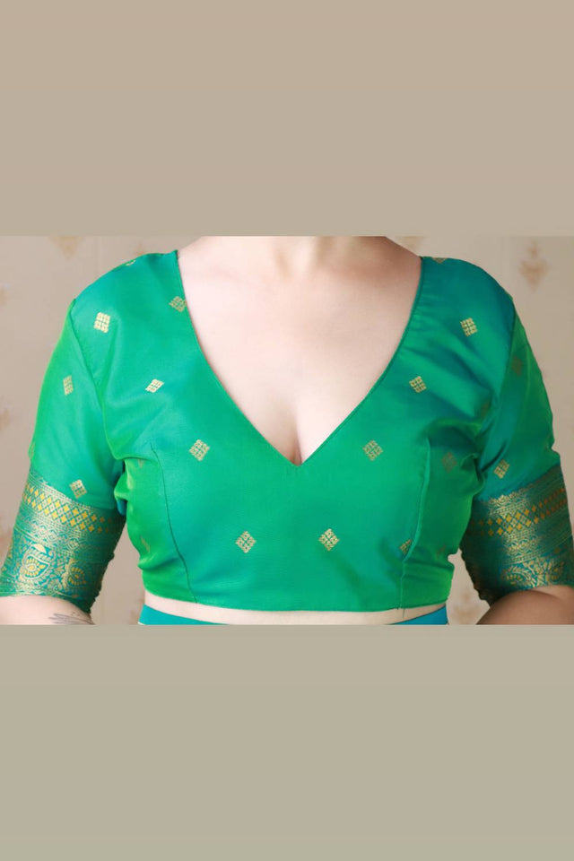 Mehendi Woven Banarasi Saree